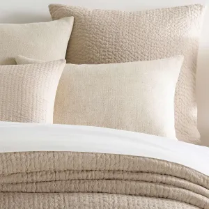 Linen Chenille Natural Sham, Euro Size, Neutral Solid Pattern