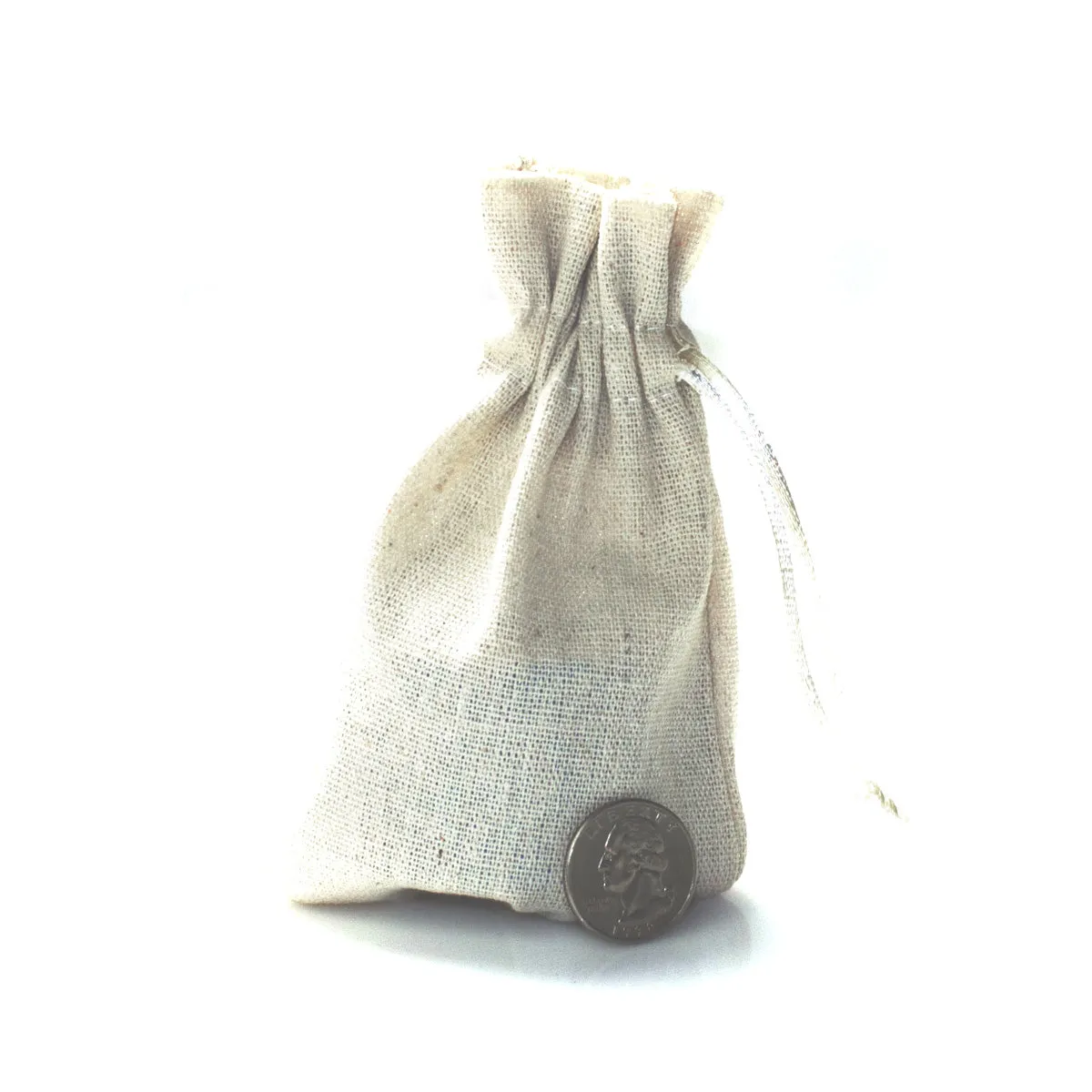 Linen Drawstring Bags With Nylon Cords (25 Pack)