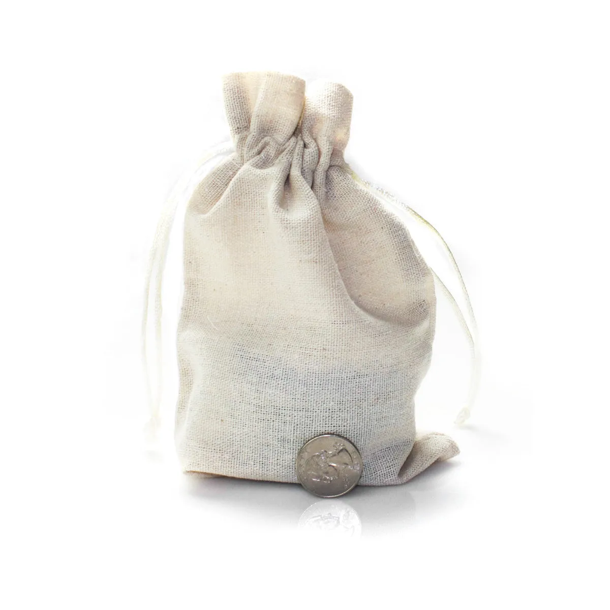 Linen Drawstring Bags With Nylon Cords (25 Pack)