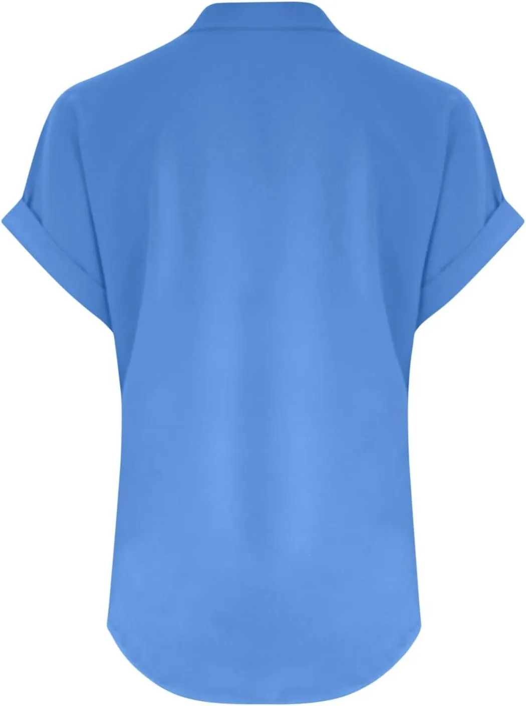 Linen Shirts for Women Button Up Shirt Short Sleeve Tops Roll Up Loose Fit T Shirts V-Neck Summer Casual Work Blouse