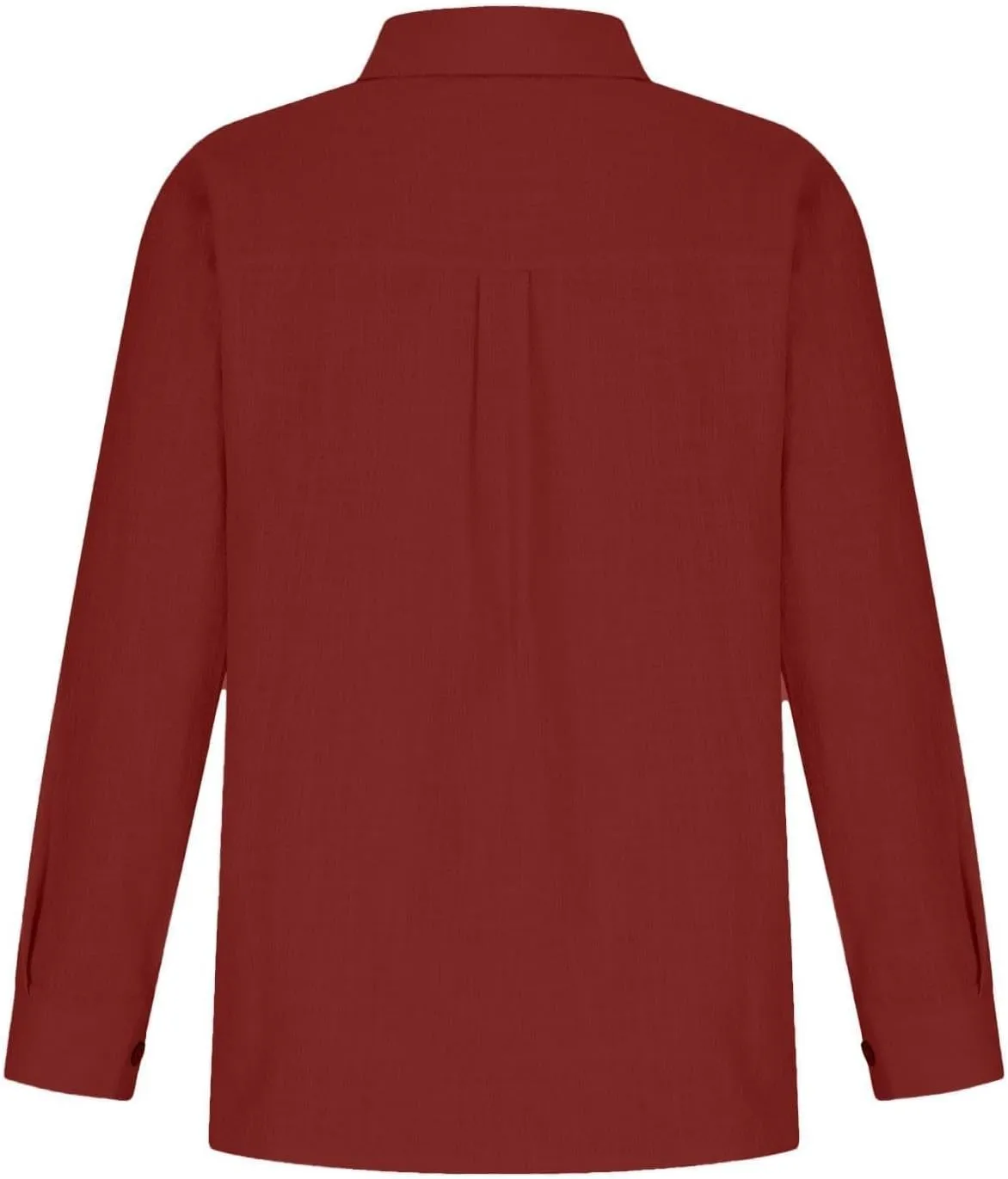 Linen Shirts for Women Plus Size Button Down Cotton Gauze Tops Casual Tees Roll Up Long Sleeve Lapel Collar Blouses