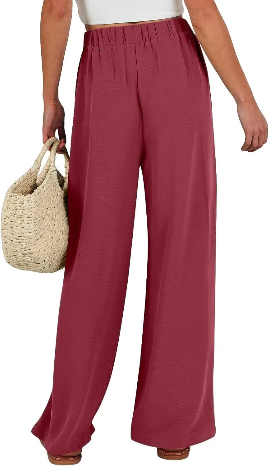 Linen Wide Leg Pants for Women Flowy High Waisted Business Work Dress Pant Casual 2025 Summer Beach Vacation Pants