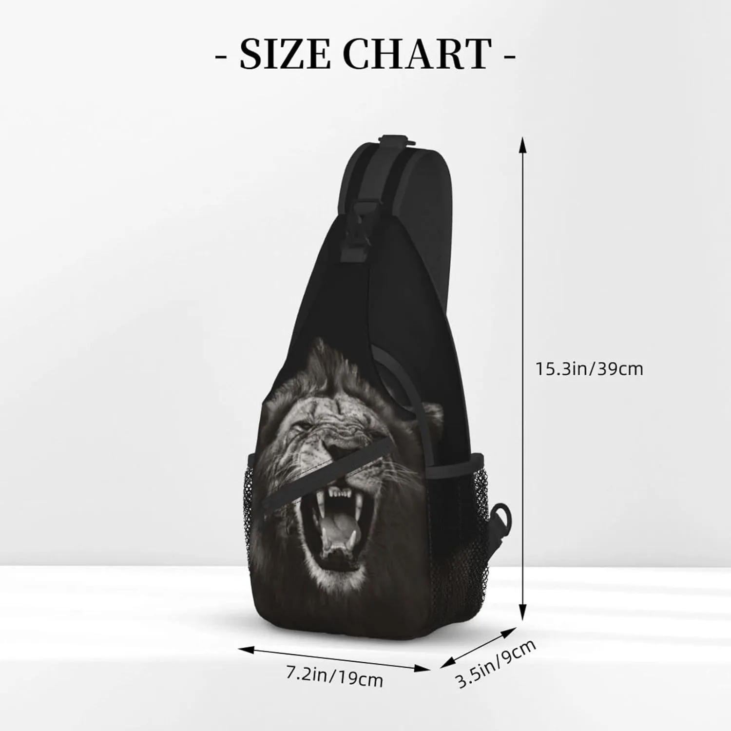 Lion Sling Bag Animal Crossbody Chest Daypack Casual Backpack Men Shoulder Bag For Travel Picnic