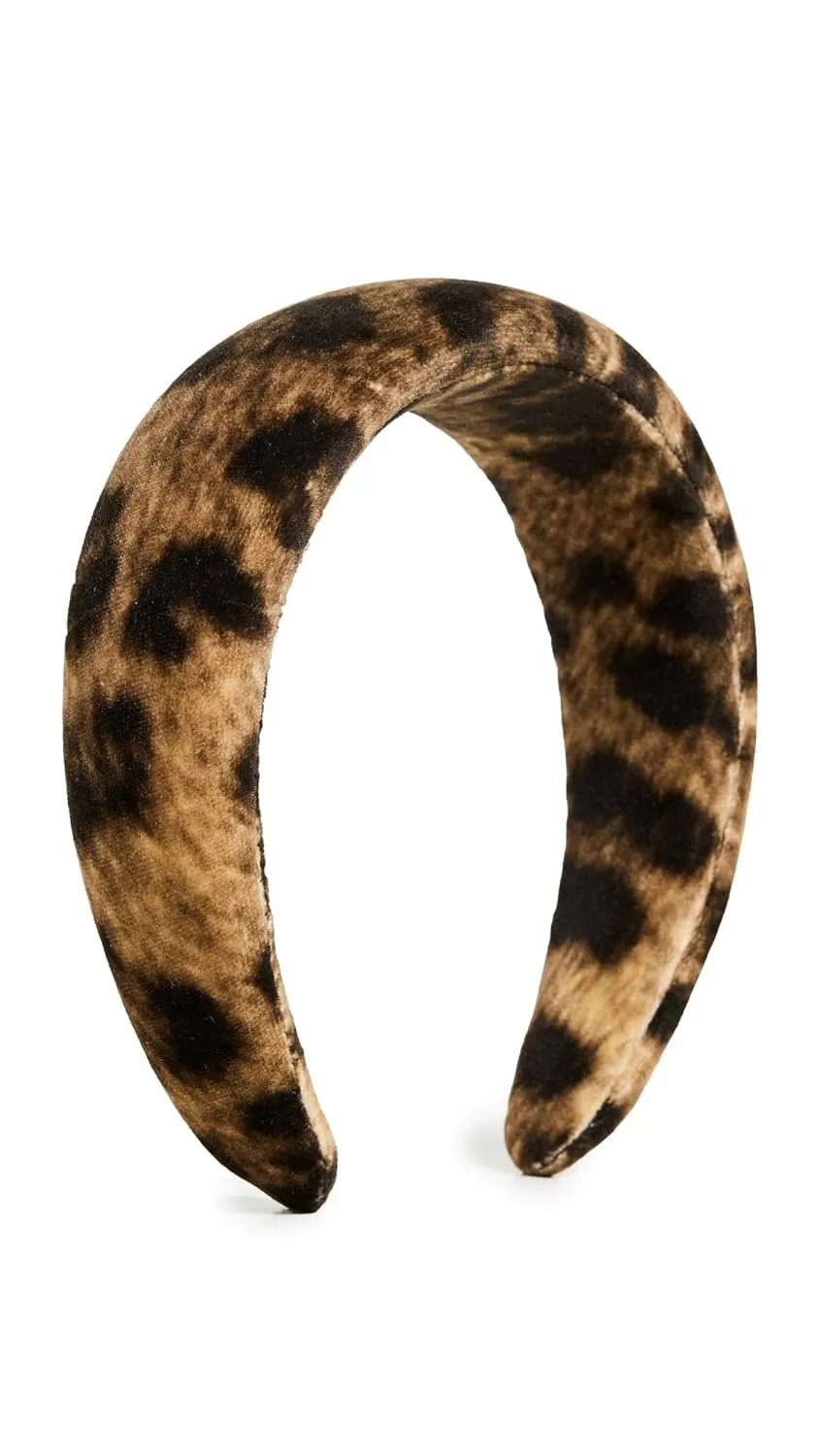 Loeffler Randall Women's Bellamy Velvet Oversized Headband, Leopard, Brown, Print, 1 Count