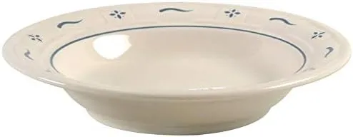 Longaberger Woven Traditions Classic Blue Rim Soup Bowl