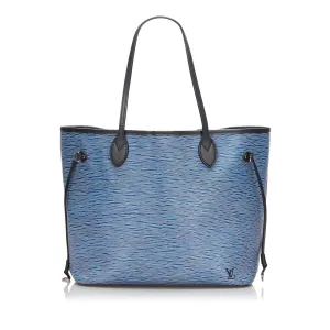 Louis Vuitton Neverfull MM Blue Denim Epi