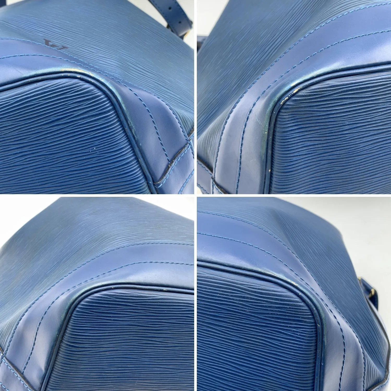LOUIS VUITTON Vintage Blue Epi Leather Noe Noe Bucket Shoulder Bag