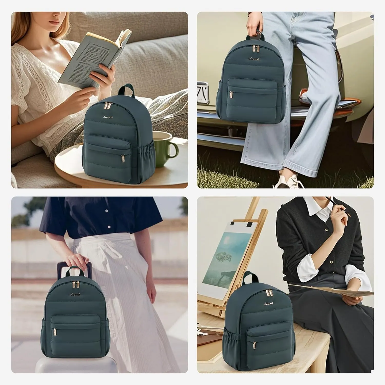 LOVEVOOK Mini Backpack Purse for Women, Small Lightweight Backpack, Casual Daily Daypack Purse for Women, Cute bag with Anti-theft Pocket-Teal