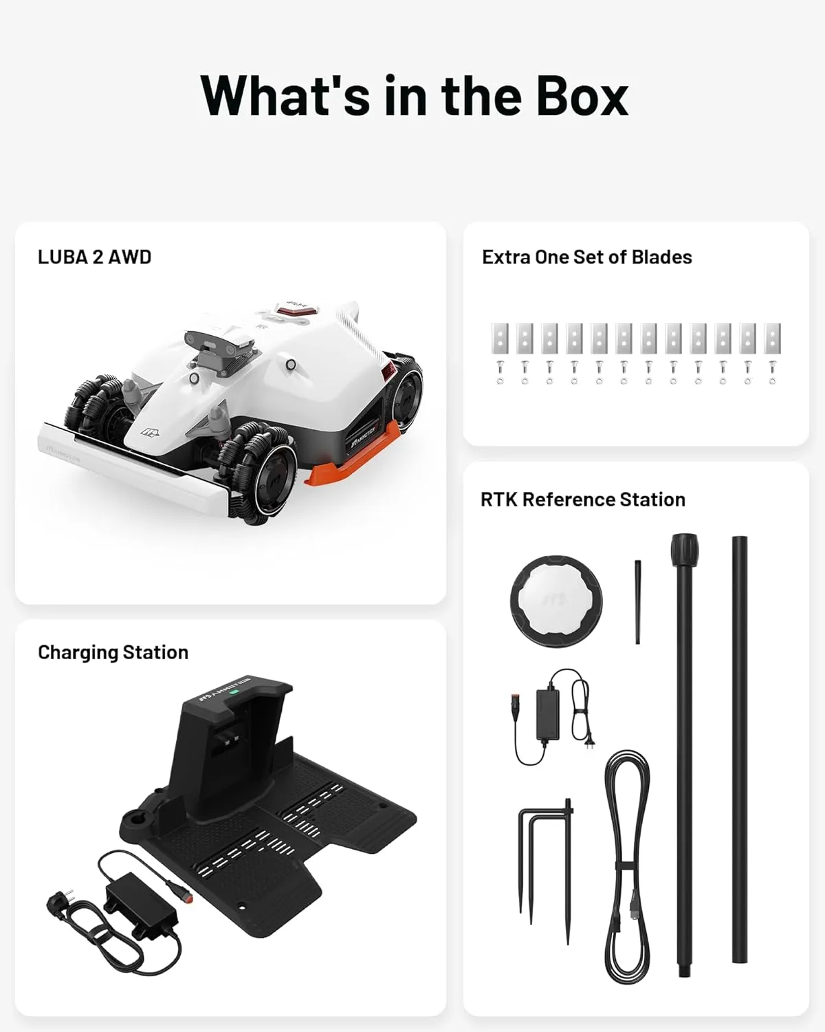 LUBA 2 AWD 3000X Robot Lawn Mower with 4G, Reception 0.75 Acre, Max. 0.89 Acre, All-Wheel-Drive for 80% Slope, UltraSense AI Vision & RTK Automatic Edge Mapping, 1.0"-2.7" Cutting Height
