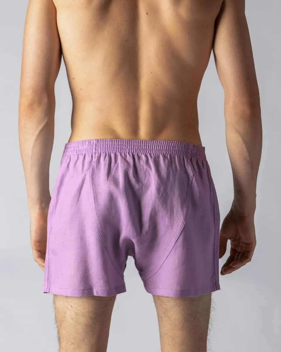 LUFT Mens Fine Linen Soft Stretch Elastic Waistband Underwear Boxer Shorts