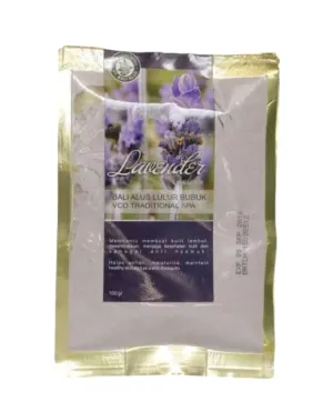 Lulur Bubuk Powder Scrub Lavender VCA Traditional SPA, 100 gram (Pack of 2)