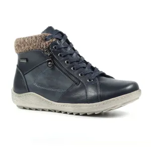 Lunar Bevin Women's Waterproof Lace Up/Zip Ankle Boot Navy