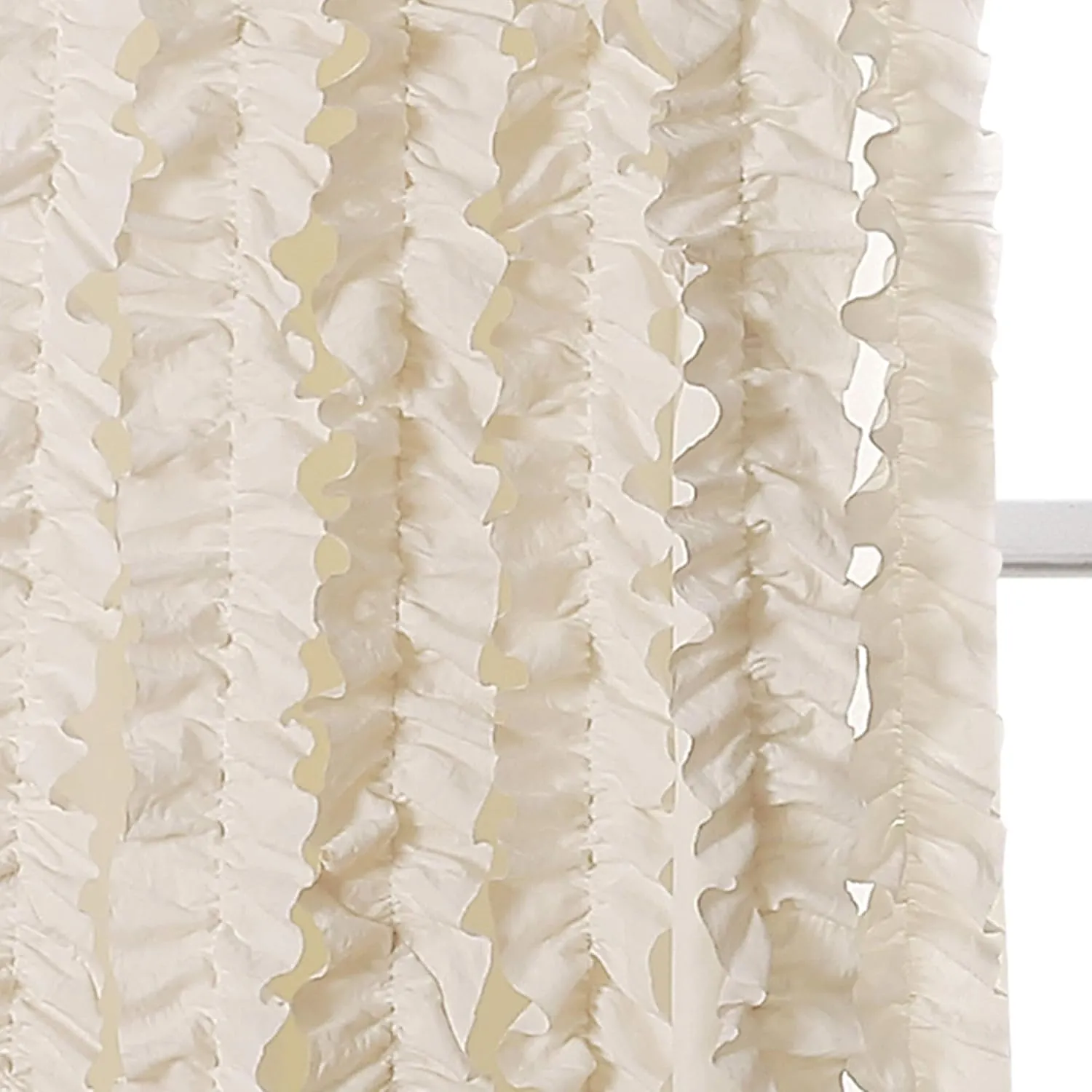 Lush Decor, Ivory Sophia Ruffle Curtain | Textured Window Panel Set for Living, Dining Room, Bedroom (Pair), 84” x 40, 84" x 40" 16T002476