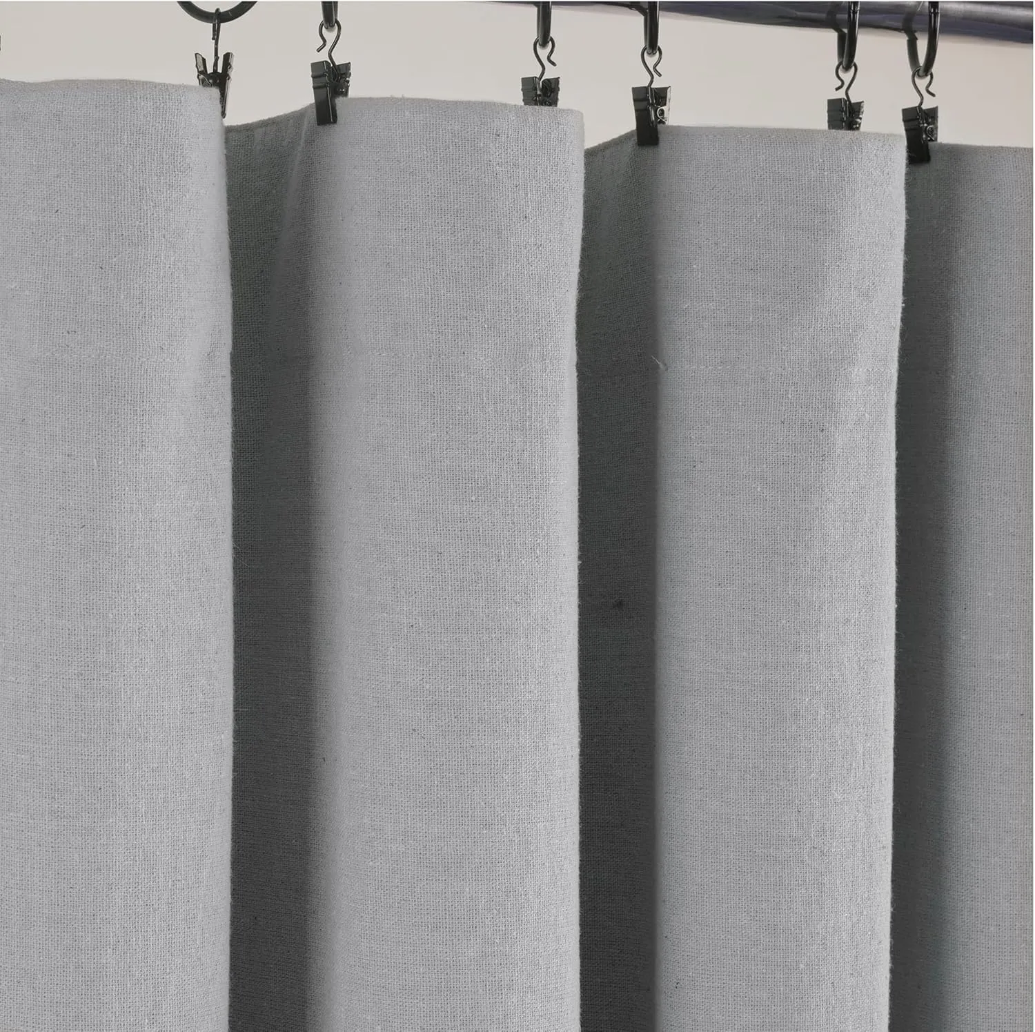 Lush Decor Linen Button 100% Blackout Window Curtain Panel, Single, 40" W x 84" L, Dark Gray & White - Blackout Curtains - Rustic Decor - Country Farmhouse Curtains For Bedroom