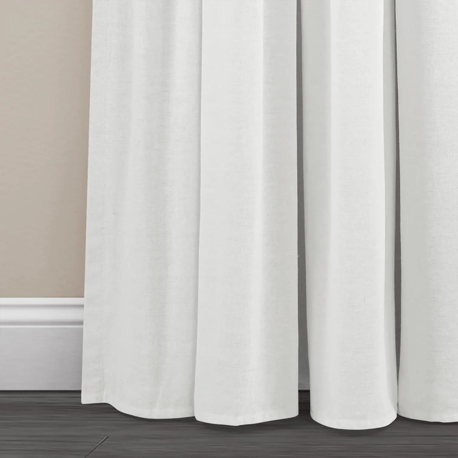 Lush Decor Linen Button 100% Blackout Window Curtain Panel, Single, 40" W x 84" L, Dark Gray & White - Blackout Curtains - Rustic Decor - Country Farmhouse Curtains For Bedroom