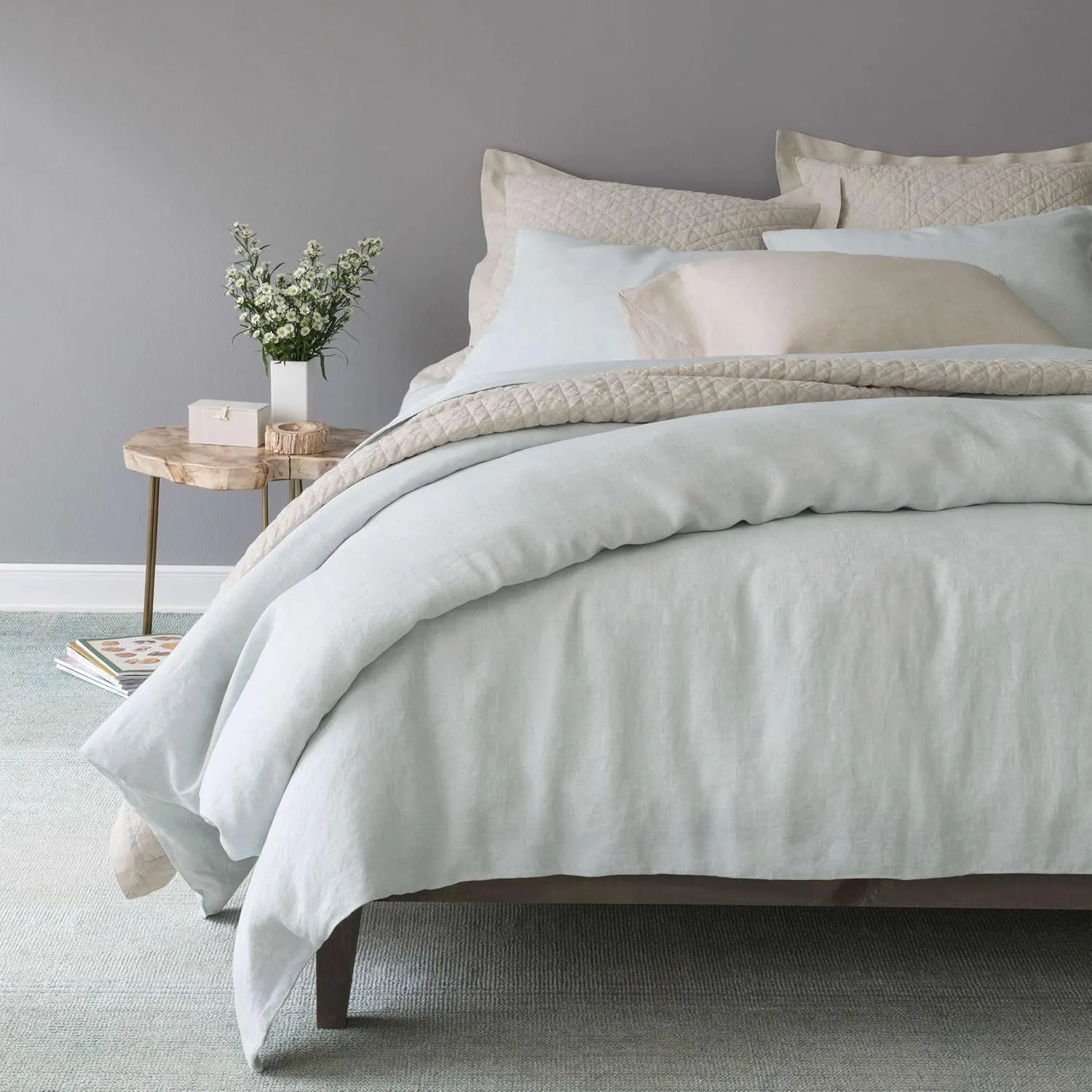 Lush Linen Natural Pillowcases, King Size, Neutral Solid Pattern