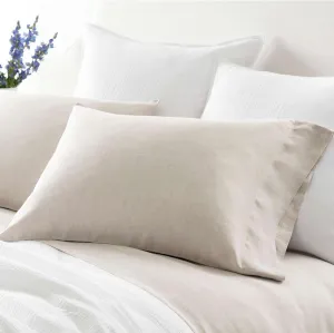 Lush Linen Natural Pillowcases, King Size, Neutral Solid Pattern