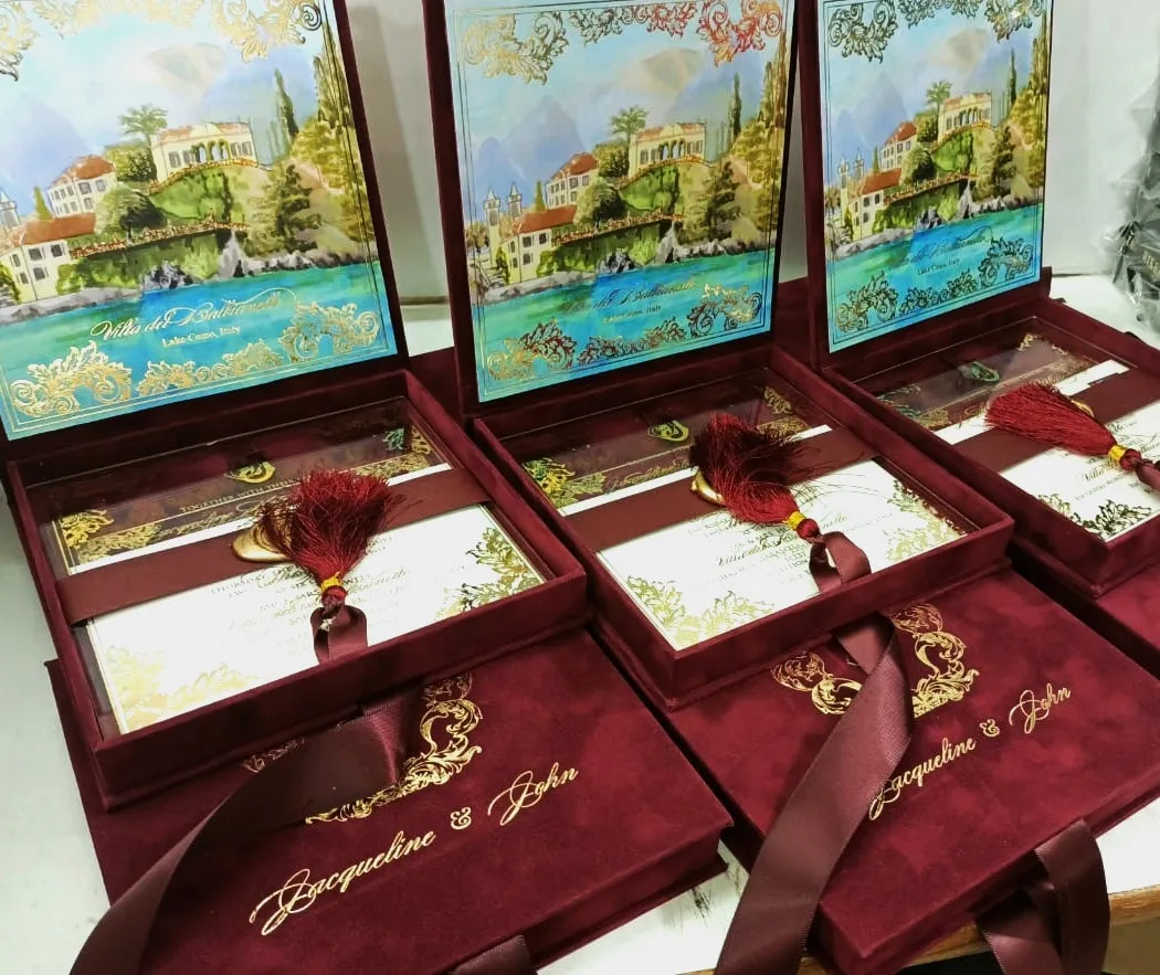 Luxurious Velvet Wedding Invitation Set