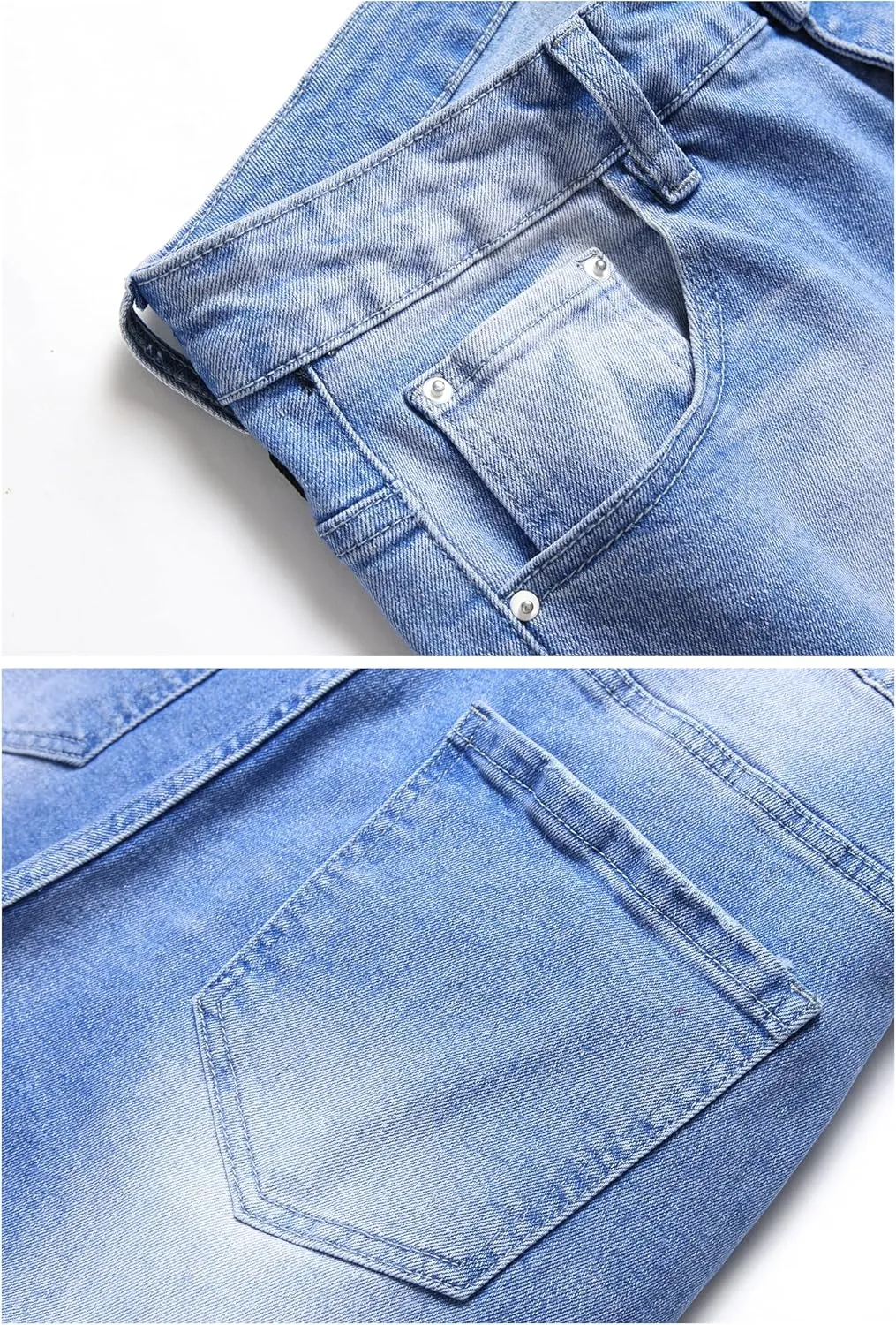 LZLER Mens Ripped Jeans,Distressed Destroyed Slim Fit Straight Leg Denim Pant with Holes