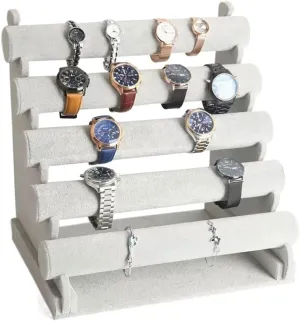 MACIUM Jewelry Armoire 5 Tier Bracelet Holder Jewelry Display Stand Detachable Velvet Bracelet Watch Display Stand Necklace Storage Holder jewerly Tree Organizing (Color : A)