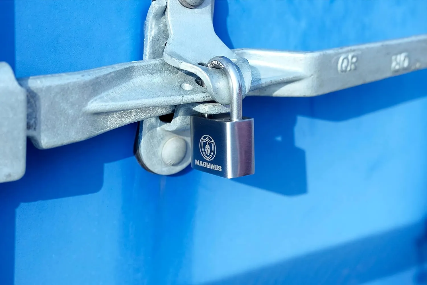 Magmaus® PDX/40 Heavy Duty Lock with 10 Keys - [Stainless Steel] Weatherproof Padlock for Outdoor Use - Ideal for Storage Unit, Shipping Container, Gate