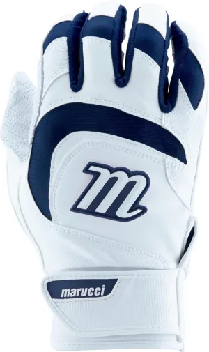 MARUCCI Signature Youth Batting Glove V4, White/Navy Blue, Youth Medium