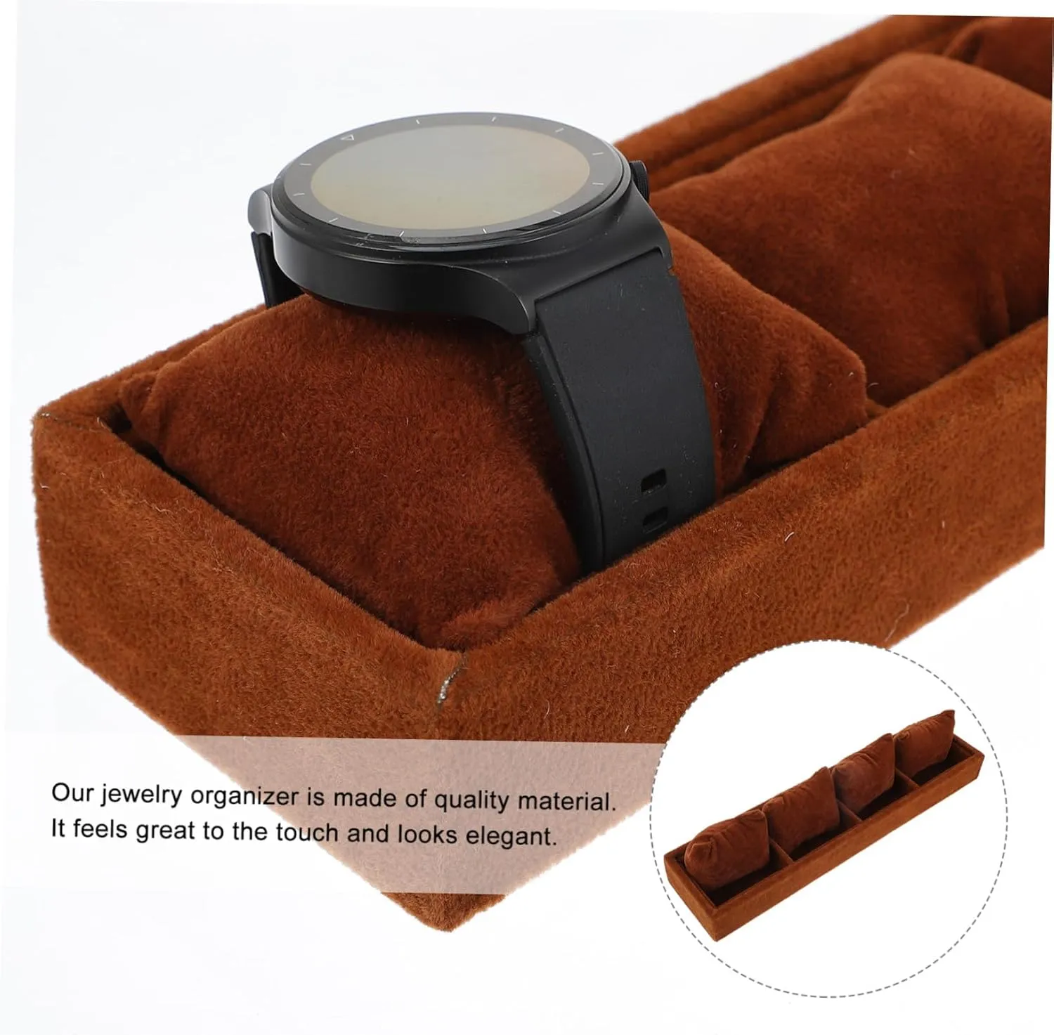 Material Jewelry Pillow Tray Watch Bands Storage Case Velvet Lined Jewelry Holder Organizer