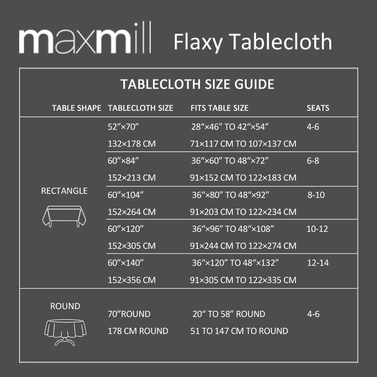 maxmill Flaxy Faux Linen Table Cloth with 2-Tone Slubby Texture Wrinkle Resistant Anti-Shrink Soft Tablecloth for Kitchen Dining Tabletop for Buffet Banquet Parties Rectangle 52 x 70 Inch Sage