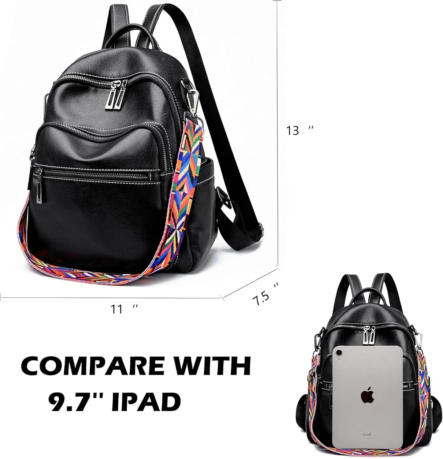 Maxoner Backpack Purse for Women Fashion Genuine Leather Convertible Shoulder Handbag Travel Bag Satchel Rucksack Ladies Bag
