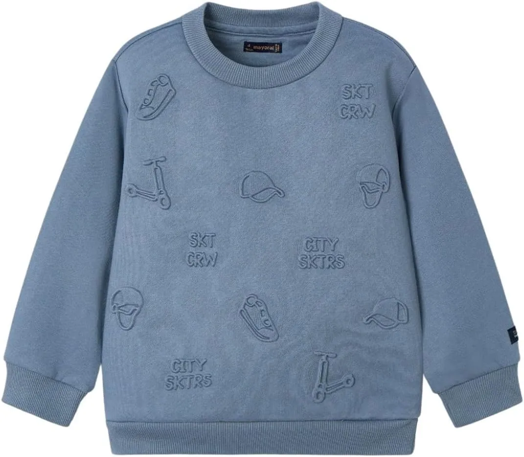 Mayoral Embossed Pullover for Boys Cloud