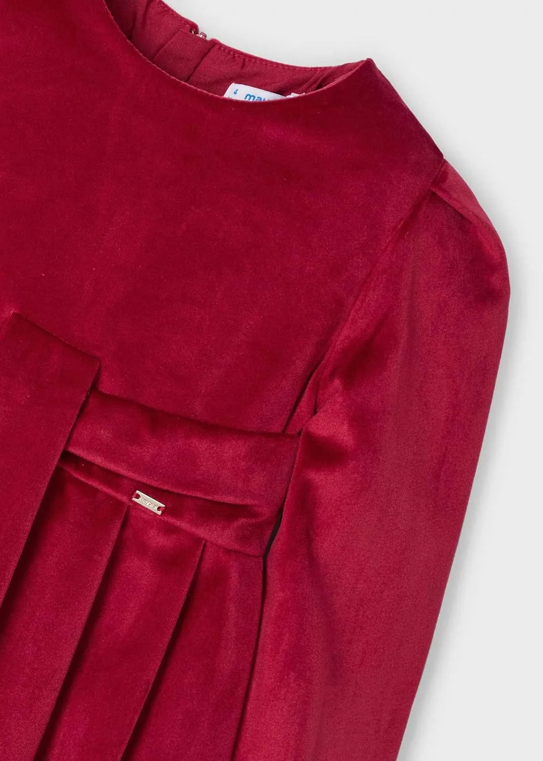 Mayoral Velvet Dress for Girls Cherry