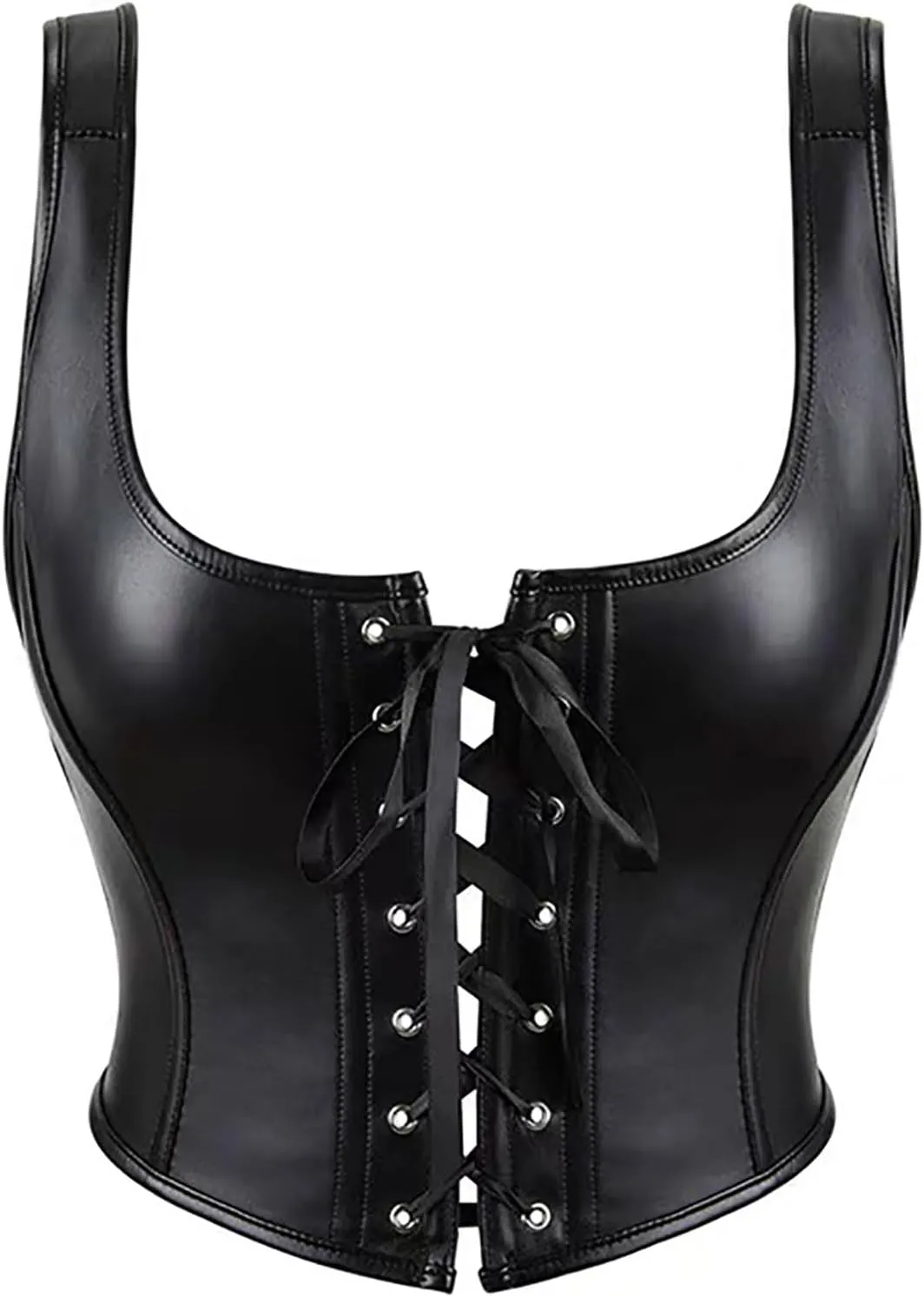 Medieval Goth for Ladies Fall Winter Backless Halter Faux Pleather Bustier Shapewear Body Shaper Women 2025