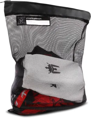 Meister Athlete XL Wash Bag - Large Mesh Sports Laundry Bag w/Zipper Lock - Black