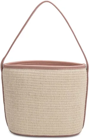 Melie Bianco Stylish Crossbody Strap Shoulder Bags For Women - Bucket Design - Luxury Vegan Leather (Blush)
