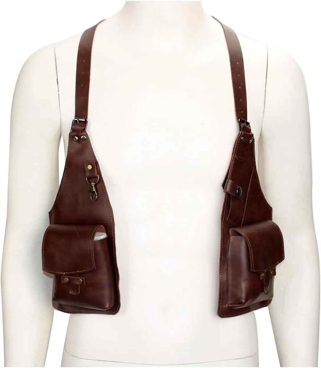 Men Anti Underarm Shoulder Bag Adjustable PU Leather Strap Wallet Bag Outdoor Phone Bag Anti-Theft Hidden