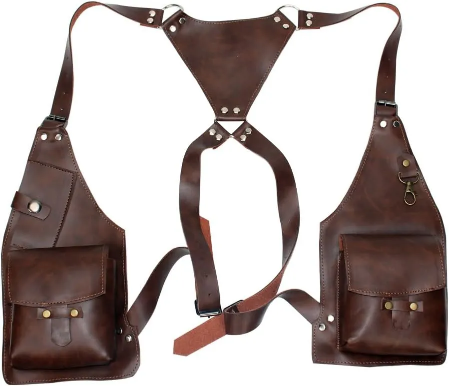 Men Anti Underarm Shoulder Bag Adjustable PU Leather Strap Wallet Bag Outdoor Phone Bag Anti-Theft Hidden