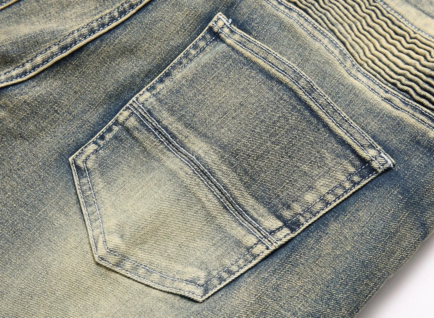 Men Ripped Jeans Fashion Slim Fit Traight Distressed Design Skinny Stretch Comfort Flex Waist Denim Pants