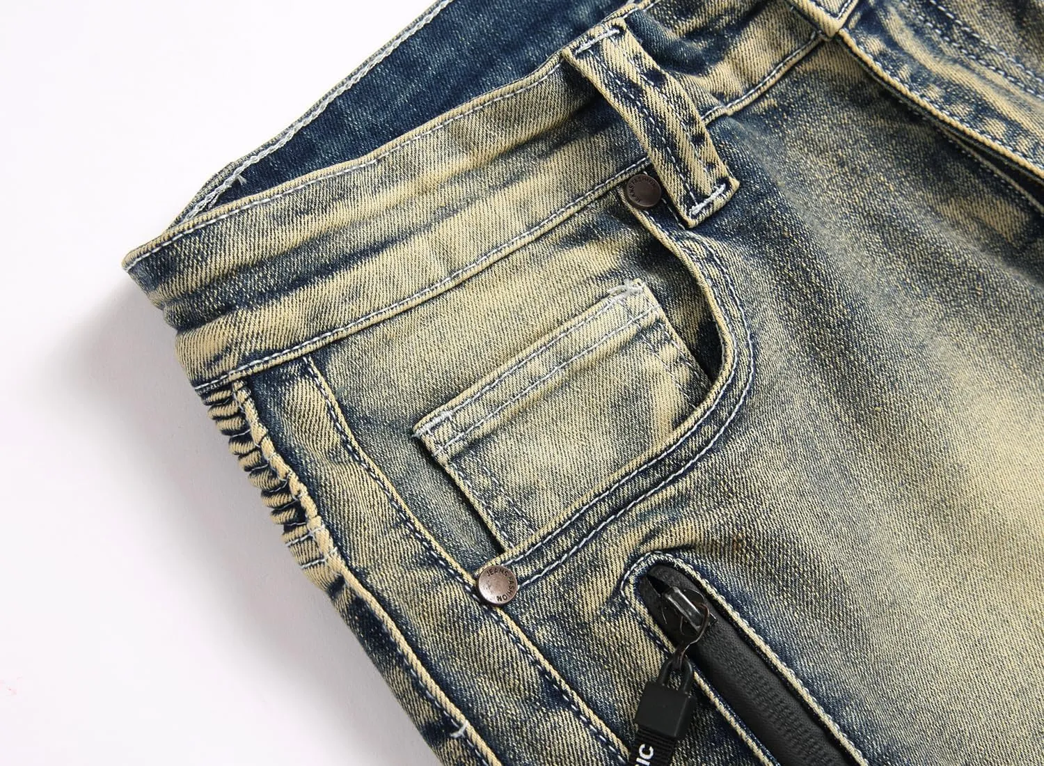 Men Ripped Jeans Fashion Slim Fit Traight Distressed Design Skinny Stretch Comfort Flex Waist Denim Pants