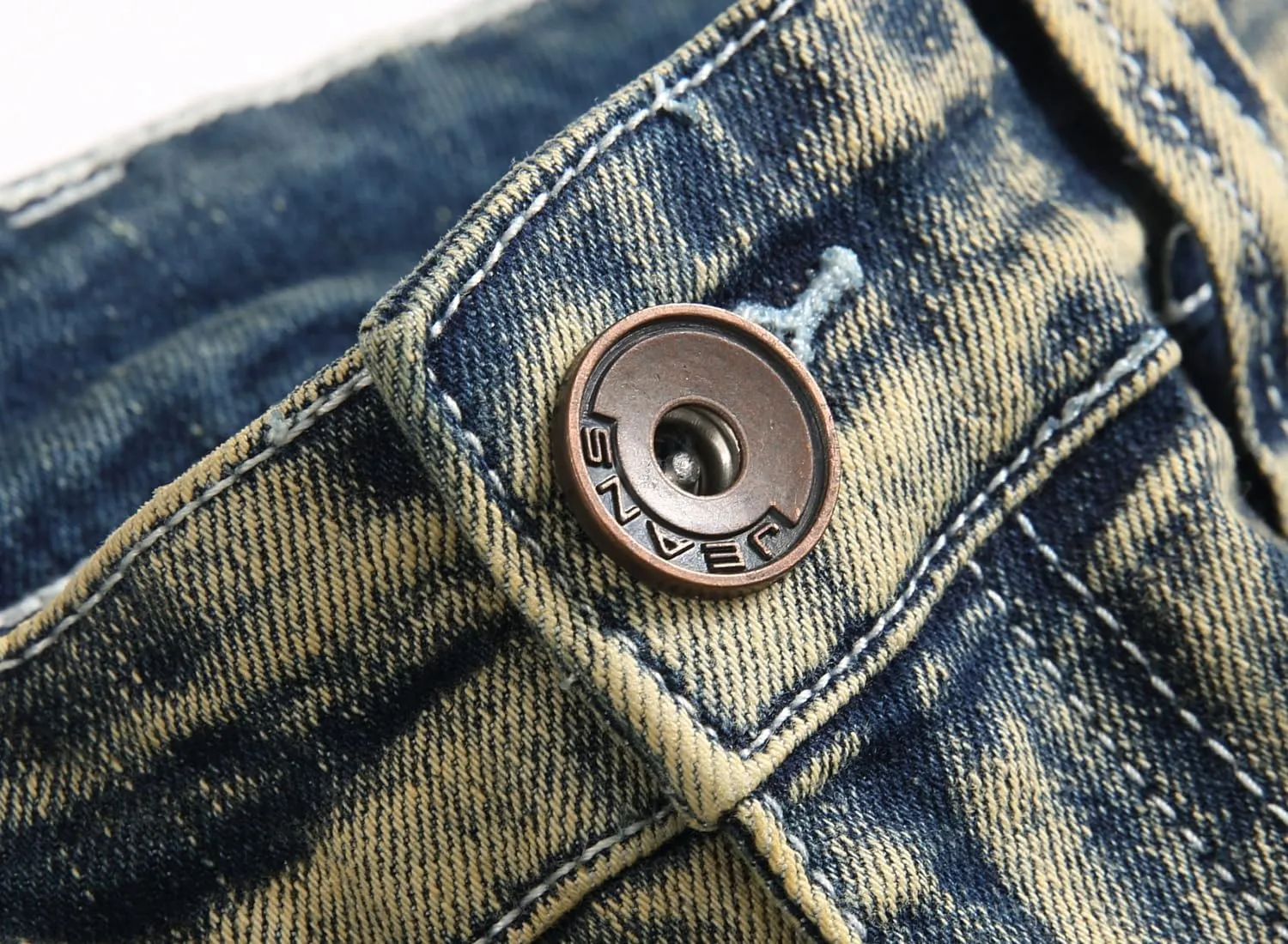 Men Ripped Jeans Fashion Slim Fit Traight Distressed Design Skinny Stretch Comfort Flex Waist Denim Pants