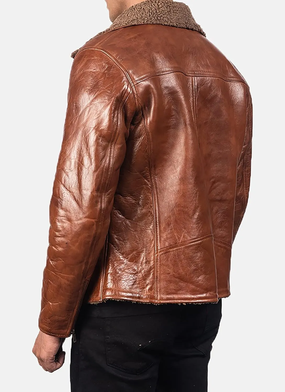 Men's Alberto Shearling Brown Leather Jacket