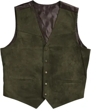 Men's Artificial Suede Leather Suit Vest Casual Cowboy Western Classic Wedding V Neck Waistcoat Vest