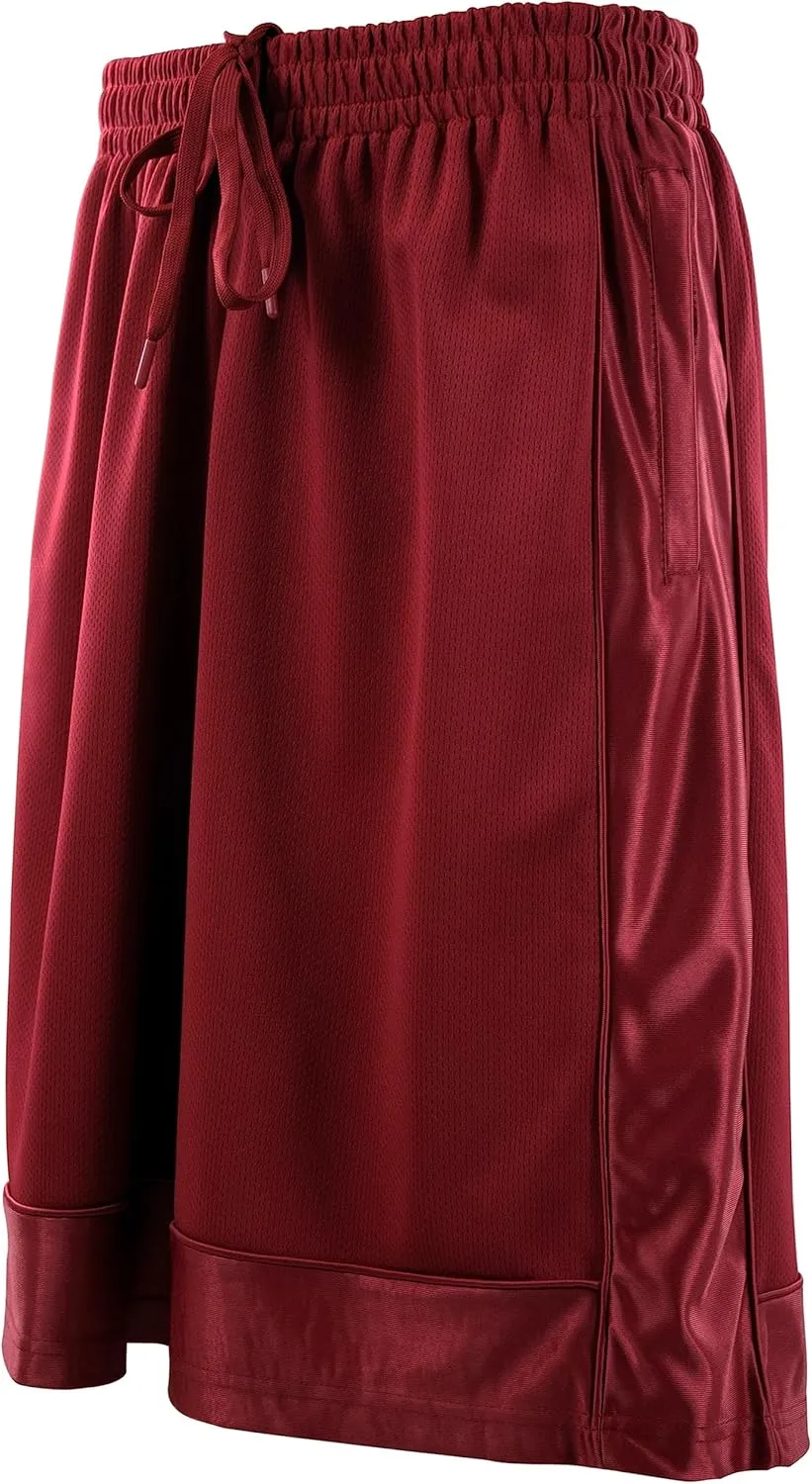 Mens Basketball Training Shorts with 3 Zippered Pockets