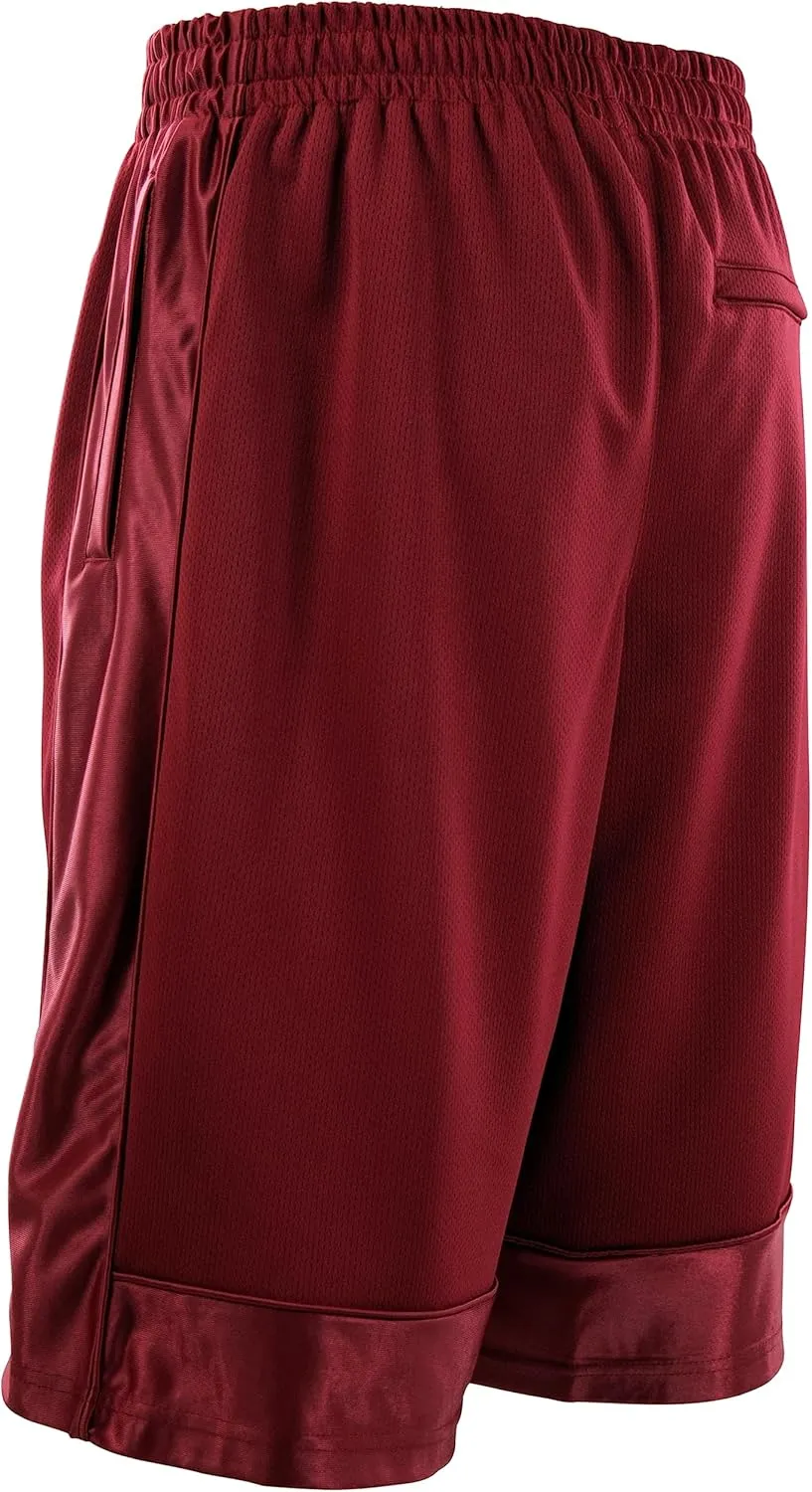 Mens Basketball Training Shorts with 3 Zippered Pockets