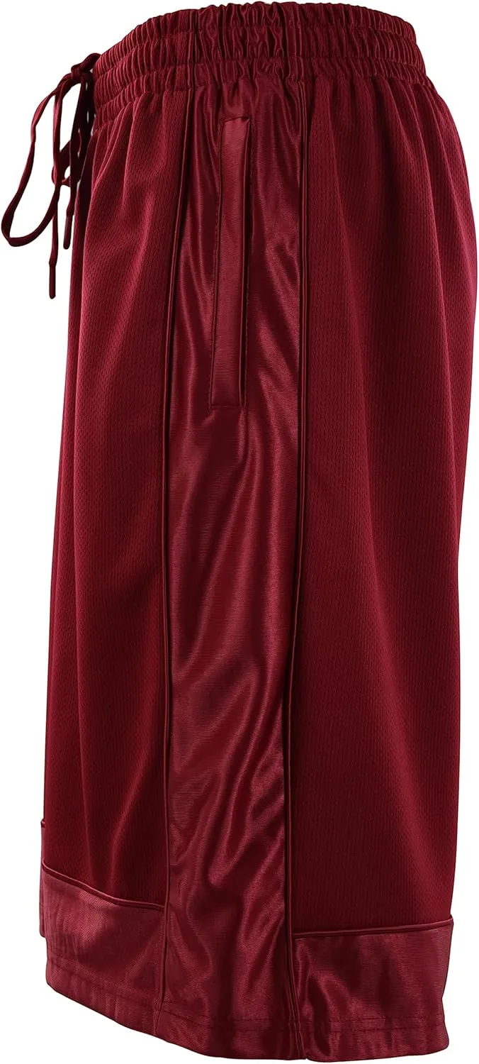 Mens Basketball Training Shorts with 3 Zippered Pockets