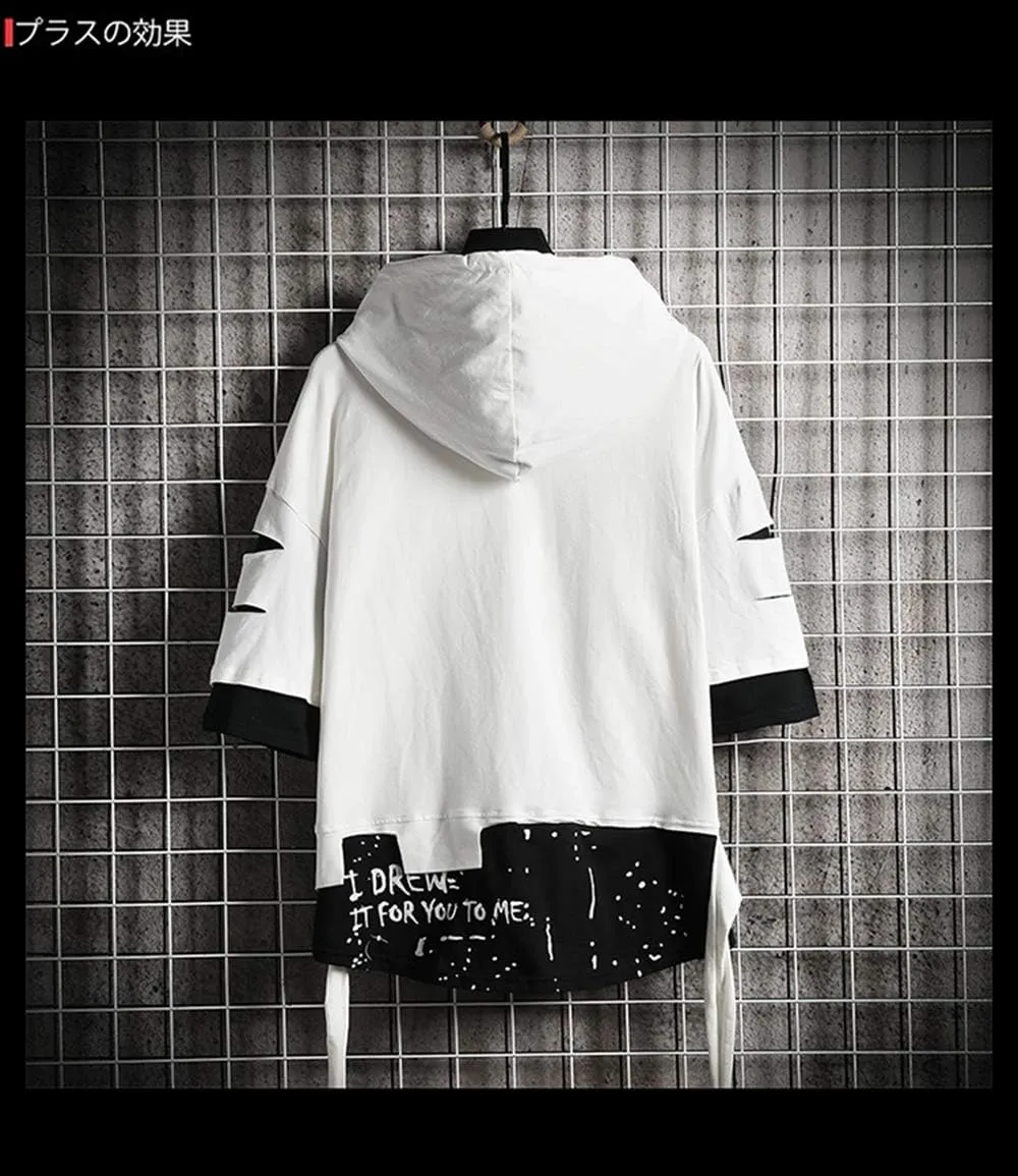 Men's Fashion Trends Hoodies Hip Hop Patchwork Sweater Hoodie Top