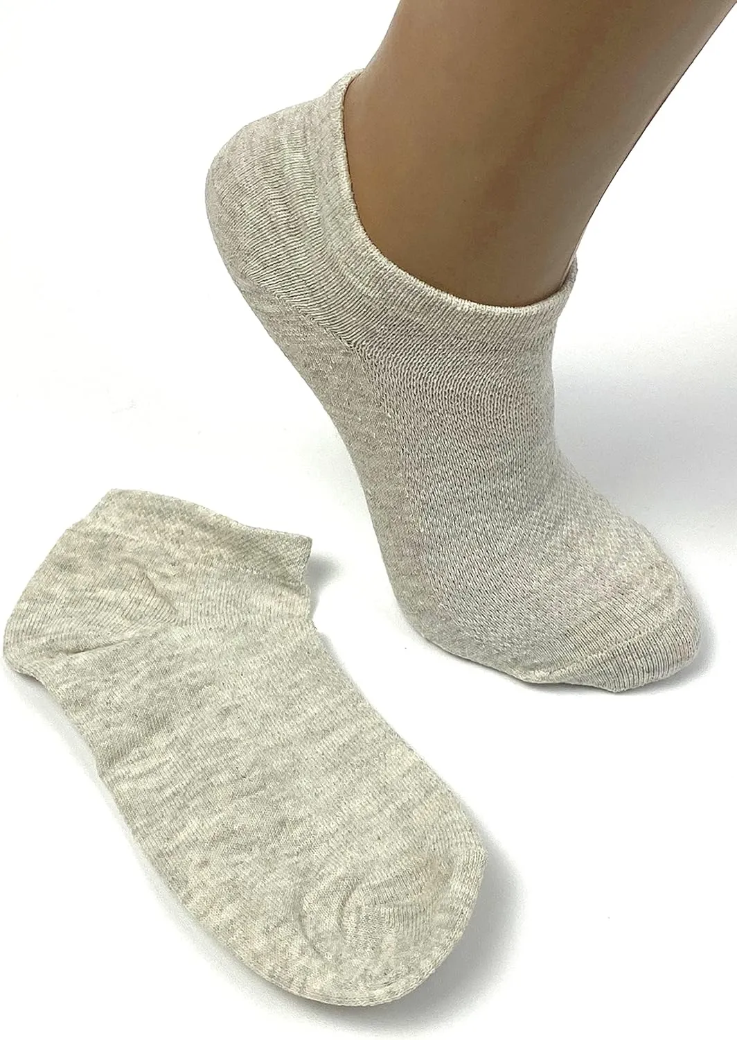 Men's Flax Linen Ankle Socks Quick-Drying Finely Made Mesh-knitted