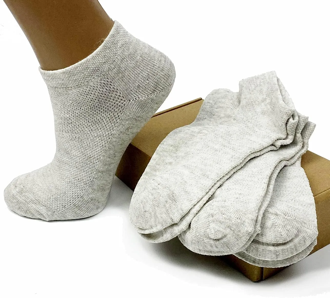 Men's Flax Linen Ankle Socks Quick-Drying Finely Made Mesh-knitted