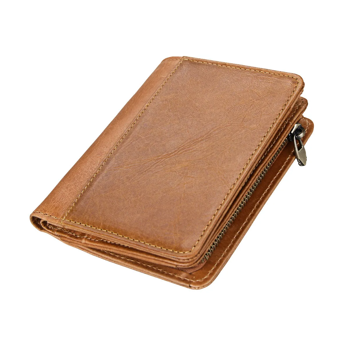 Men's Genuine Leather Crazy Horse Vintage Swiping Men's Wallets