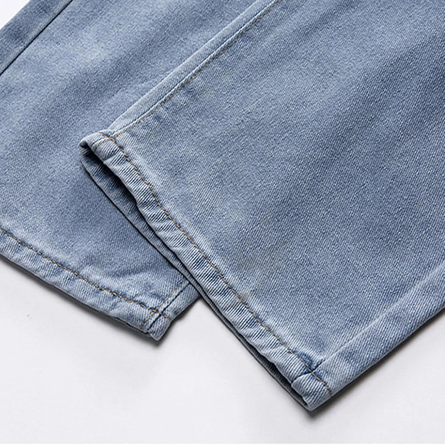 Mens Jeans, Mens Wide Leg Jeans Elastic Waist Baggy Jeans Casual Fashion Drawstring Denim Pants Trousers with Pockets