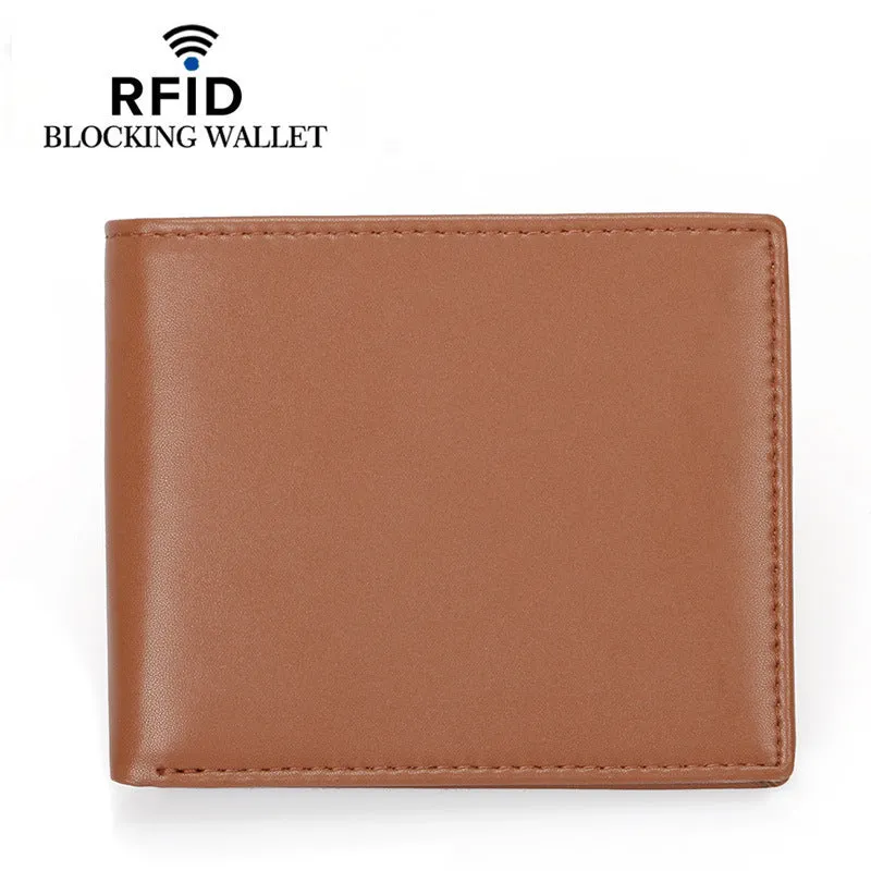Men's Leather For Man Swiping Multicolor Short Men's Wallets